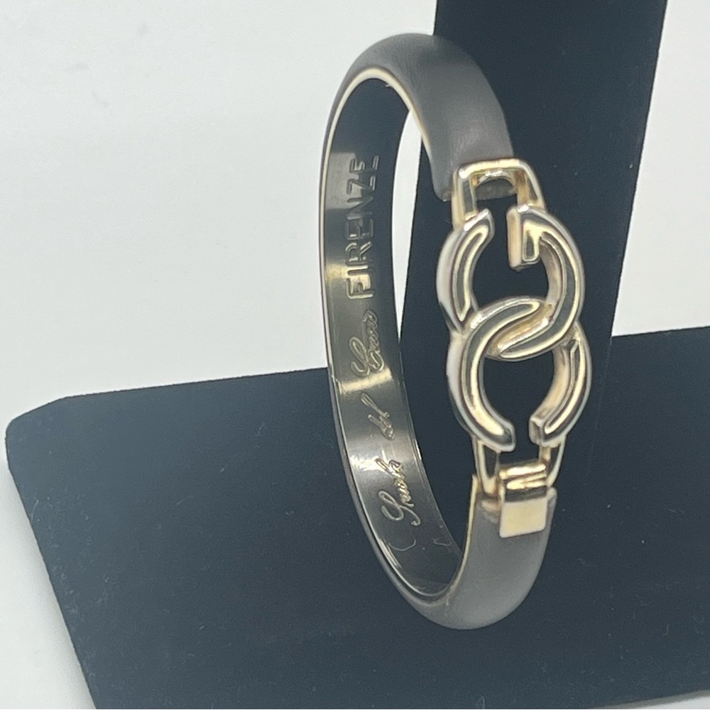 Scuola del Cuoio Firenze Italian Leather Bracelet Gray - Picture 8 of 11